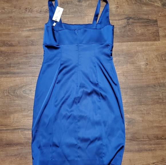 Calvin Klein Blue Stretch Silky Pleated Dr… - Picture 3 of 5
